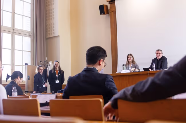 Speaking on Peace and Security at Sorbonne International Model United Nations (SIMUN), April 2025
